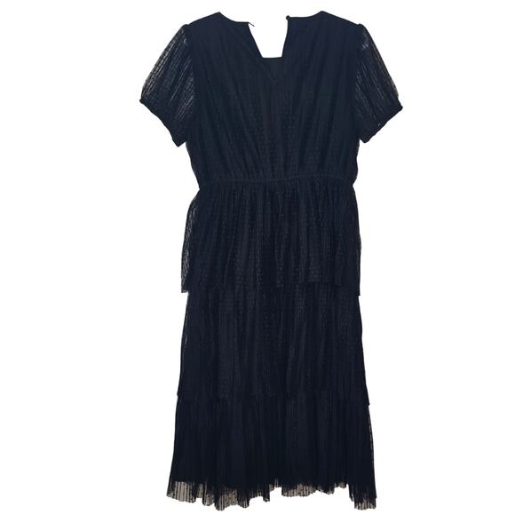 NWT J Crew Pleated Flock-Dot Puff-Sleeve Dress - Picture 10 of 10